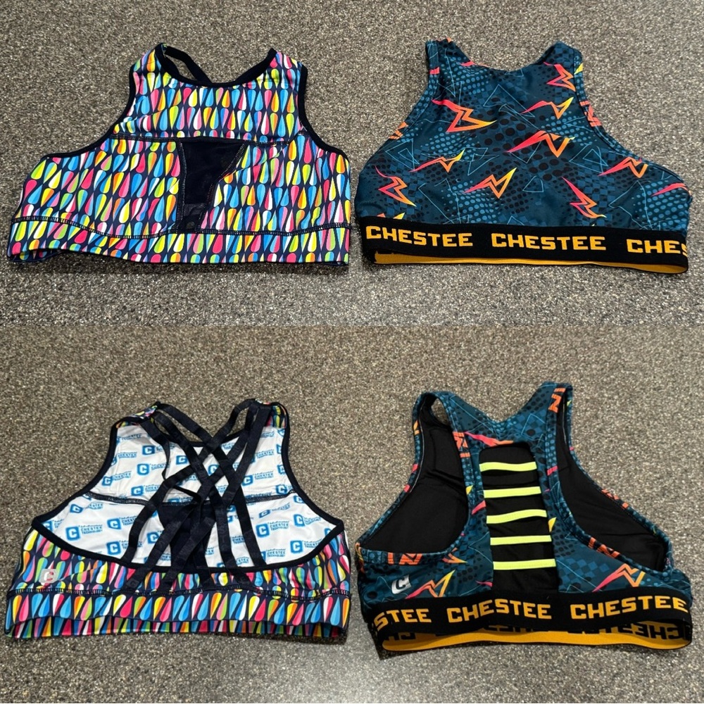 Bundle of 2 Size 6 (S) Chestee Sports Bras with Collarbone Padding